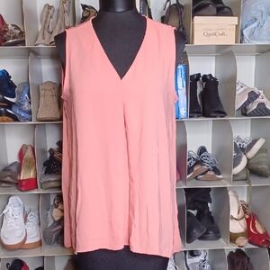 Fever Coral V-Neck Sleeveless Tank